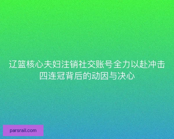 辽篮核心夫妇注销社交账号全力以赴冲击四连冠背后的动因与决心