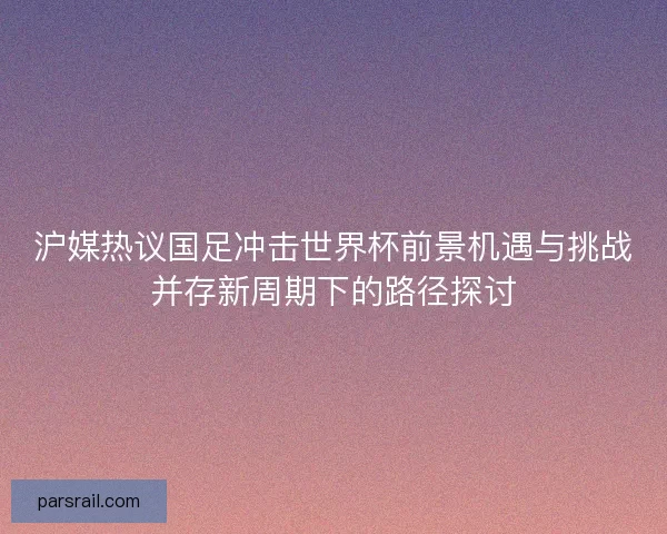 沪媒热议国足冲击世界杯前景机遇与挑战并存新周期下的路径探讨